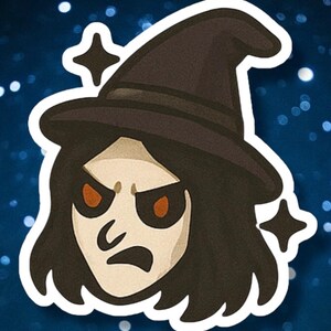 Witch Sticker, Halloween spooky cute decals