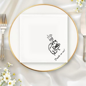 Custom Dog Wedding Napkins Using Pet Photo Personalized Dog Cocktail Wedding Serviettes Custom Cat Napkins Dog Birthday Decorations