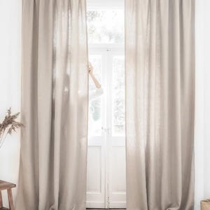 Extra Wide Linen Sheer Curtains - 22 Color Options - Custom Made Rod Pocket, Grommet, Hook and Ring For Rod , Back Tabs and Curtain Track