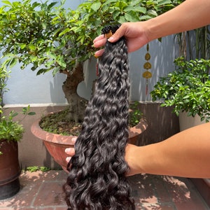 100% Luxury human hair i tip keratin hair extensions natural wave black color 100g for one bundle