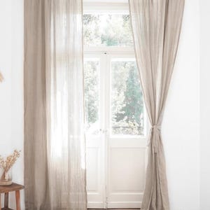 Extra Wide 100% Blackout Lined Linen Curtains , 24 Colors , Free Tiebacks , Rod Pocket , Grommet & Multifunctional Tape Curtain Track
