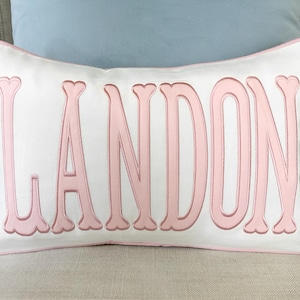 Personalized Initial Throw Cushion, Monogram Pillow Case, Custom Name Linen Pillow for Baby or Wedding Gift, Housewarming Wedding Gift