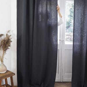 Extra Wide 100% Blackout Lined Linen Curtains , 24 Colors , Free Tiebacks , Rod Pocket , Grommet & Multifunctional Tape Curtain Track