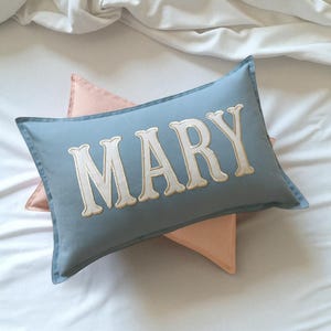 Personalized Applique Linen Pillow Cover: Custom Monogrammed Home Decor