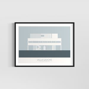 Villa Savoye | Le Corbusier | Architecture Print | Digital Print | Pale Aqua