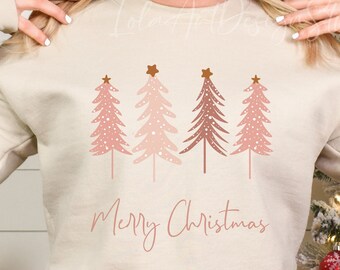 Pink Merry Christmas Png Sublimation Design, Pink Christmas Tree Png, Pink Merry Christmas PNG, Xmas Trees PNG Sublimation, Digital Download