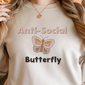 Anti-soziale Schmetterling Sublimation Design, Boho Schmetterling PNG, sarkastische PNG, lustige PNG, lustige Designs Sublimationsdatei, Tshirt Design