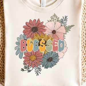 Floral gesegnet PNG für Sublimation, Boho gesegnetes Shirt Designs Png, gesegnet Sublimation, gesegnet png, Grunge gesegnet png, Sublimation Design