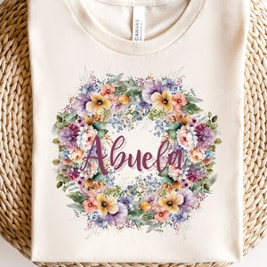 Floral Abuela Png Design File For Sublimation,  Abuela Floral Png, Tshirt Design Png Gift For Grandma, Spanish Png Design, Instant Downloads