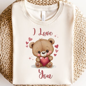 Teddy Bear Valentines PNG Sublimation, Valentine's Day Bear Pink Shirt ...