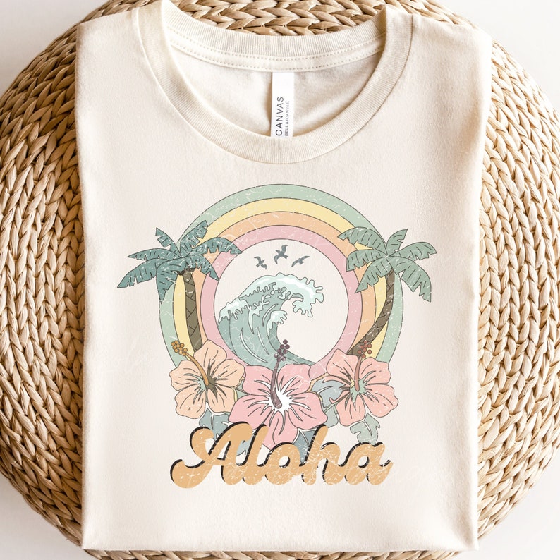 Aloha Summer PNG File for Sublimation Printing, Retro Sublimation, Wave ...