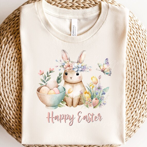Happy Easter Bunny PNG Sublimation Design, Pastel Easter Bunny Shirt Design Png ,Easter Clipart, Spring Bunny png, Easter png sublimation