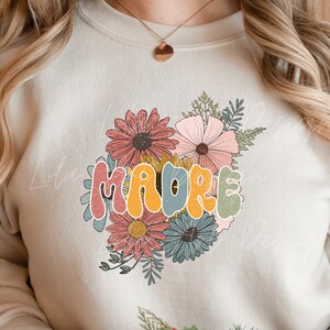Madre Png Design File For Sublimation,  Madre Floral Png, Tshirt Design Mother&#39;s Day Gift, Espanol Spanish Madre Png Sublimation