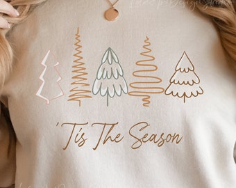 Tis The Season Png Sublimation Design, Line Christmas Tree Png, Christmas Shirt Design PNG, Xmas Trees PNG Sublimation, Digital Download