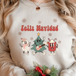 Feliz Navidad Png Sublimation, Retro Spanish Feliz Navidad Merry Christmas Png, Feliz Navidad Christmas PNG Sublimation,Digital Download