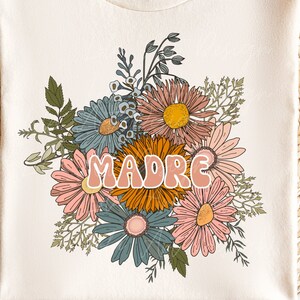 Floral Madre Png Design File For Sublimation,  Madre Floral Png, Tshirt Design Mother&#39;s Day Gift, Espanol Spanish Madre Png Sublimation