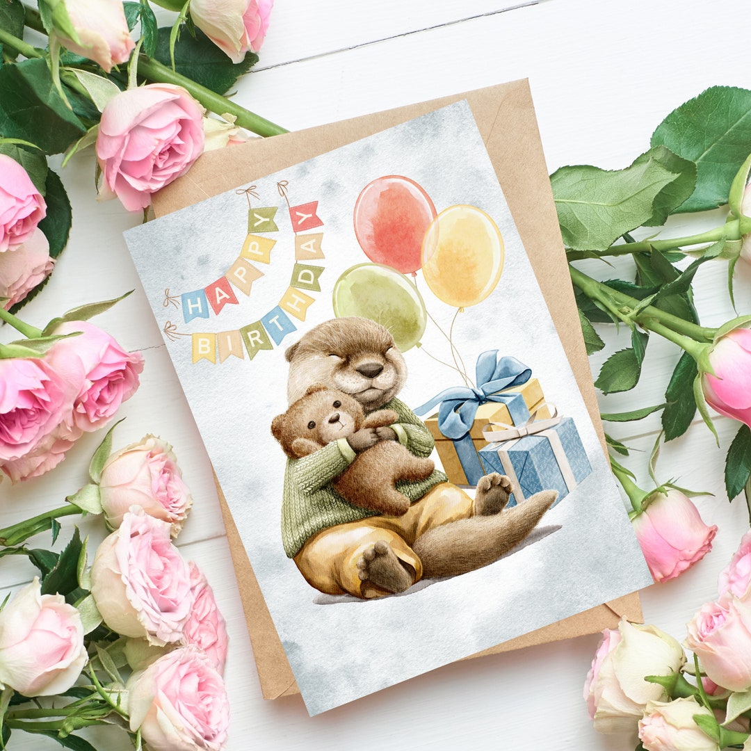 Cute Beaver Birthday Printable Card /happy Birthday Card / Cute ...