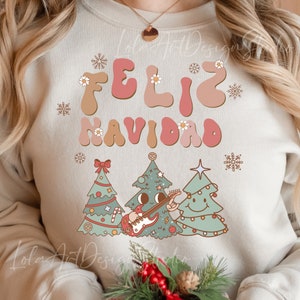 Feliz Navidad Png Sublimation, Retro Spanish Feliz Navidad Merry Christmas Png, Feliz Navidad Christmas PNG Sublimation,Digital Download