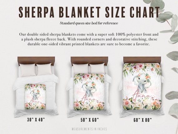 Personalized Baby Deer Sherpa Blanket Sherpa Kids Adult Custom Name Blanket Cute Deer With Floral Design Blanket Fleece Baby Blanket Etsy