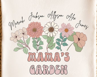 Personalized Floral Mom's/Grandma's Shirt, Women's T-Shirt/Sweatshirt