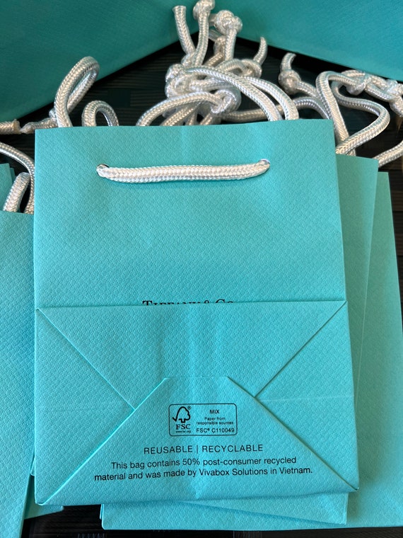 Tiffany & Co Shopping Bag Jewelry Presentation Gift Bag Blue 