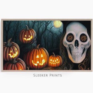 Téléchargement instantané Halloween Skull Frame Tv Art, Samsung Tv Art, Oled Tv Art, Frame Tv Digital Art, Téléchargement numérique