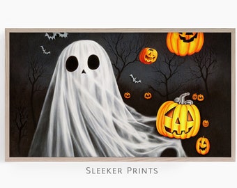 Halloween Ghost Frame Tv Art, Instant Digital Download, Halloween Themed Samsung Frame Tv, Art Frame Tv