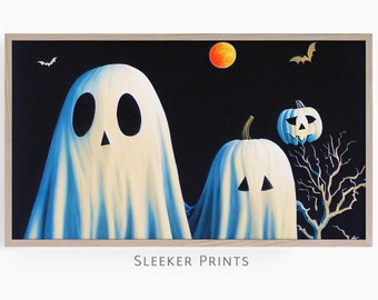 Friendly Ghosts Samsung Frame Art, Halloween Frame Tv, Art For Frame Tv, Samsung Frame Tv, Instant Download Digital