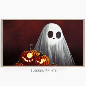 Friendly Ghost Frame Tv Art numérique, Halloween Frame Tv Art, Spooky Frame Tv, Tv Wallpaper, Téléchargement numérique