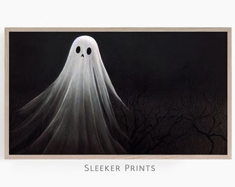 Halloween Ghost Frame Tv Art, Samsung Frame Tv Halloween Decor, Cute Spooky Ghost For Samsung Tv Art, Instant Download