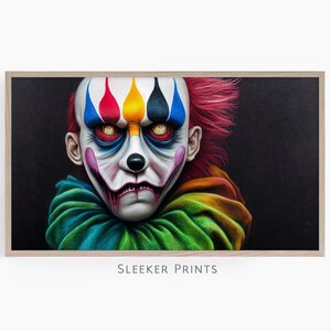 Scary Clown Samsung Frame Art, Halloween Art For Frame Tv, Spooky Samsung Tv Art, Art for Tv, The Frame Tv Art, Téléchargement numérique