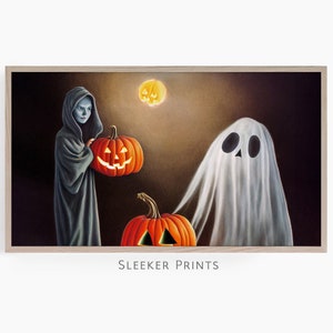 Halloween Frame Tv, Spooky Ghosts Frame Tv Digital Art, Fall Frame Tv Art, Samsung Tv Art, Instant Download, Samsung Frame Tv Art