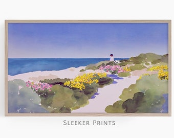 Beach Watercolor Samsung Tv Art, Coastal Frame Tv Art, Seascape Samsung Frame Art, Frame Tv Art Fall, Digital Download