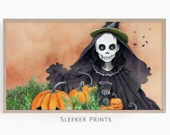 Witch Samsung Frame Tv Art, Halloween Tv Wall Art, Halloween Night Frame Tv, Samsung Tv Art, Tv Wallpaper, Digital Download