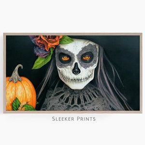 Sugar Skull Witch Frame Tv Art, Halloween Witch for The Frame Tv Art, Gothic Frame Tv Art numérique, Téléchargement instantané, Samsung Frame Art