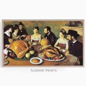 Edgar Degas Style Thanksgiving Samsung Tv Art, Turkey Dinner Frame Tv Digital Art, Samsung Frame Art, Digital Download, Samsung Frame Tv