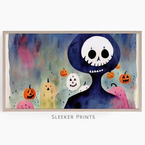 Halloween Art For Tv, Ghost Tv Frame Art, Spooky Pumpkins Tv Wall Art, Fall Frame Tv Art, Instant Download
