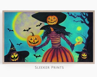 Halloween Witches Frame Tv Digital Art, Halloween Themed Samsung Frame Art, Art For Tv, Art For Frame Tv, Digital Download