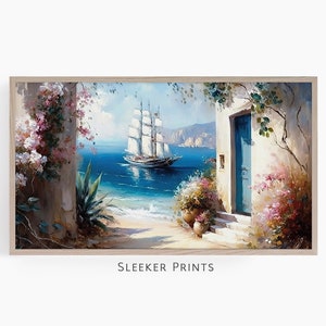 Seaside Art For Frame Tv, Frame Tv Art Nautical Landscape, Art For Tv, Spring Frame Tv Art, Samsung Frame Art, Digital Download