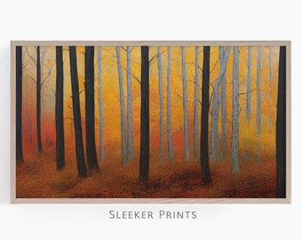 Modern Fall Landscape Frame Tv Art 4K, Abedules Fall Frame Tv Art, Autumn Tv Wallpaper, Frame Tv Art Fall, Descargar Digital