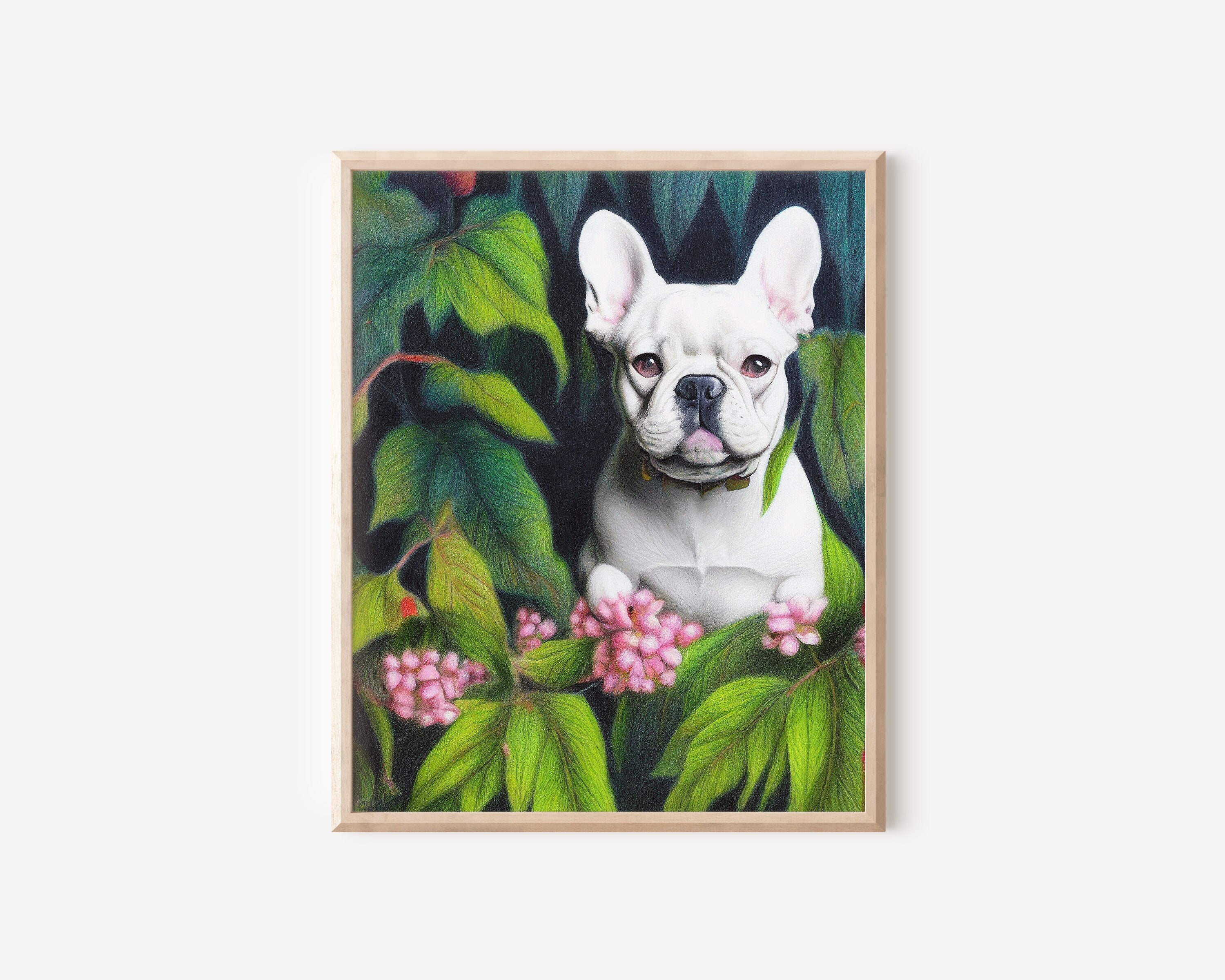 Printable Gift for French Bulldog Lovers, Cute Frenchie Dog Print ...