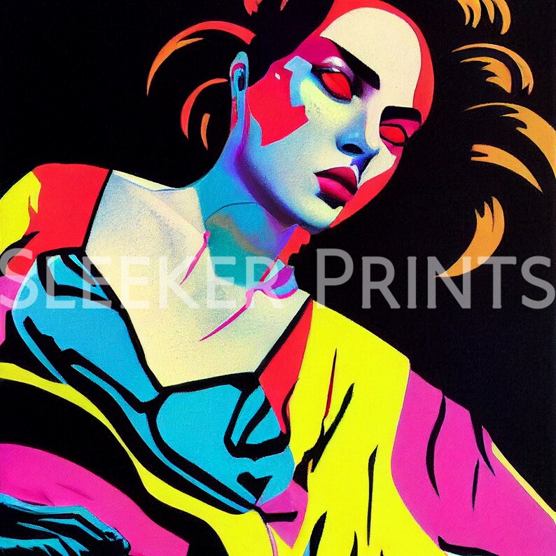 Printable 80s Inspired Sketch Art Print Fashion Gift 80s Nostalgia
