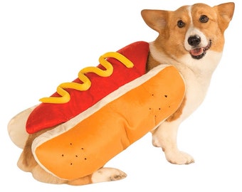 Funny Pet Hotdog Costume, Hotdog Outfit for Dogs and Cats, Hotdog Pet Costumes, Food Pet Costume, Hotdog Pet Costume, Funny Dog Cat