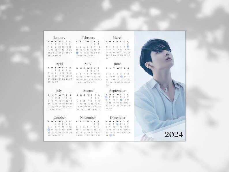 BTS Jungkook 2025 Calendar Year at a Glance 11x8.5 Etsy Israel