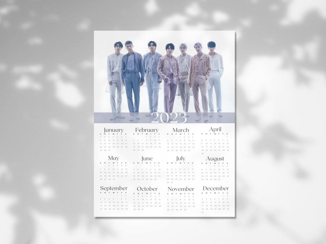 BTS Proof 2023 Wall Calendar Year at a Glance 9x12 PDF - Etsy
