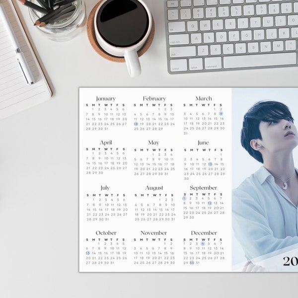 Bts Jk 2024 Calendar Etsy Australia