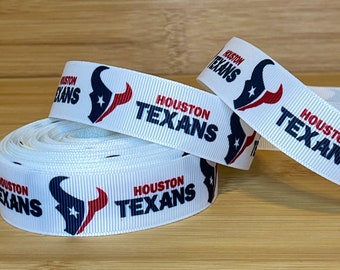 7/8” Houston Texans Grosgrain Ribbon, Football Ribbon, Team Ribbon, Sport Ribbon