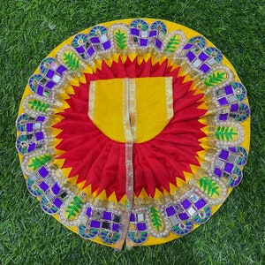 Laddu Gopal poshak for size 2 , 4 and 5 / thread work border on silk fabric / Krishna clothes with pearl work