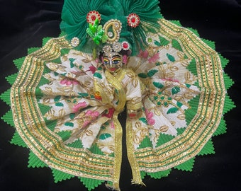 Laddu Gopal poshak for size 0,1,2,3,4,5,6 ,7,8 / embroidery poshak with matching poshak for kanha ji / Krishna clothes
