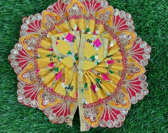 Set Completo Per Laddu Gopal – Abito Estivo In Cotone Taglia 1, 2 Abiti Da Notte, Zanzariera E Lettino – Accessori Poshak Krishna
